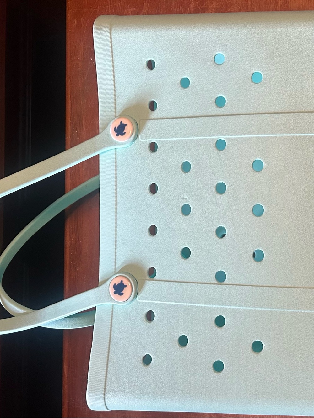 Light Aqua Perforated Tote Bag - Women